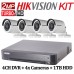 2MP TurboHD Hikvision System KIT: 4CH DVR + 4x Cameras + 1TB HDD