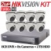 2MP TurboHD Hikvision System KIT: 8CH DVR + 8x Cameras + 2TB HDD