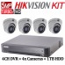 5MP TurboHD Hikvision System KIT: 4CH DVR + 4x Cameras + 1TB HDD